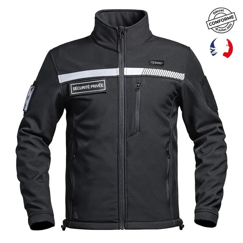 Ausverkauf A10 Equipment Softshell-Jacke Sicherheitsdienst Sécu-One HV-Tape