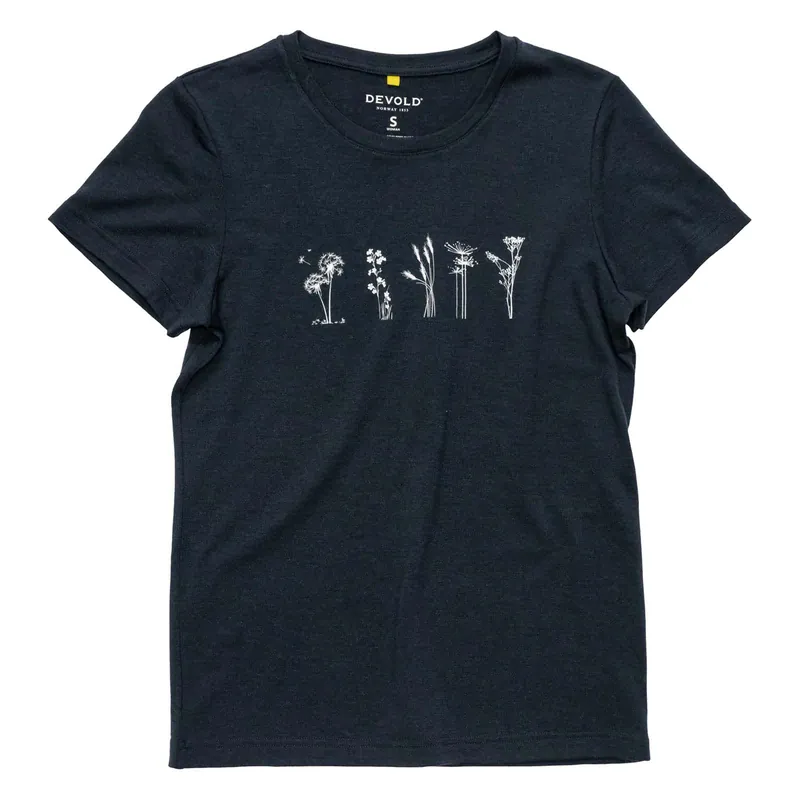 Devold Classic Flowers Tee T-Shirt Damen ink Sonderangebot