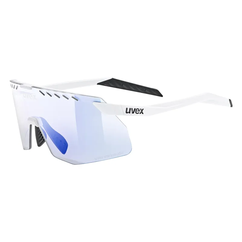 Günstig uvex pace stage small Vario Sonnenbrille Sportbrille white matt / mirror blue