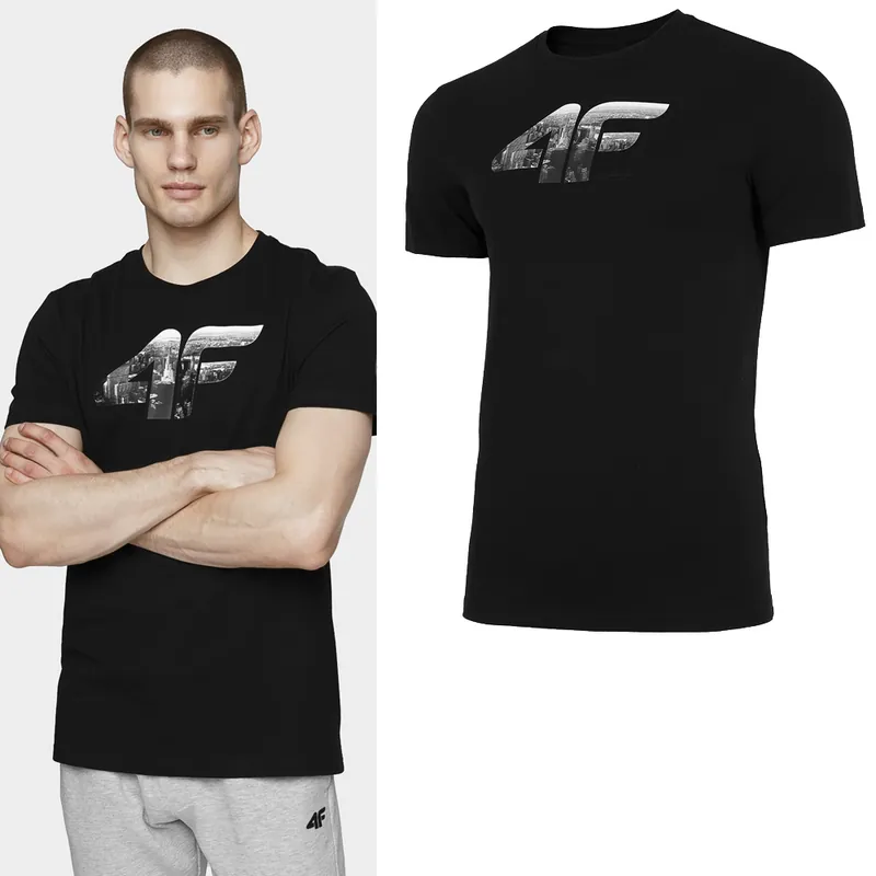 4F - Herren T-Shirt Baumwolle - schwarz Jetzt Bestellen