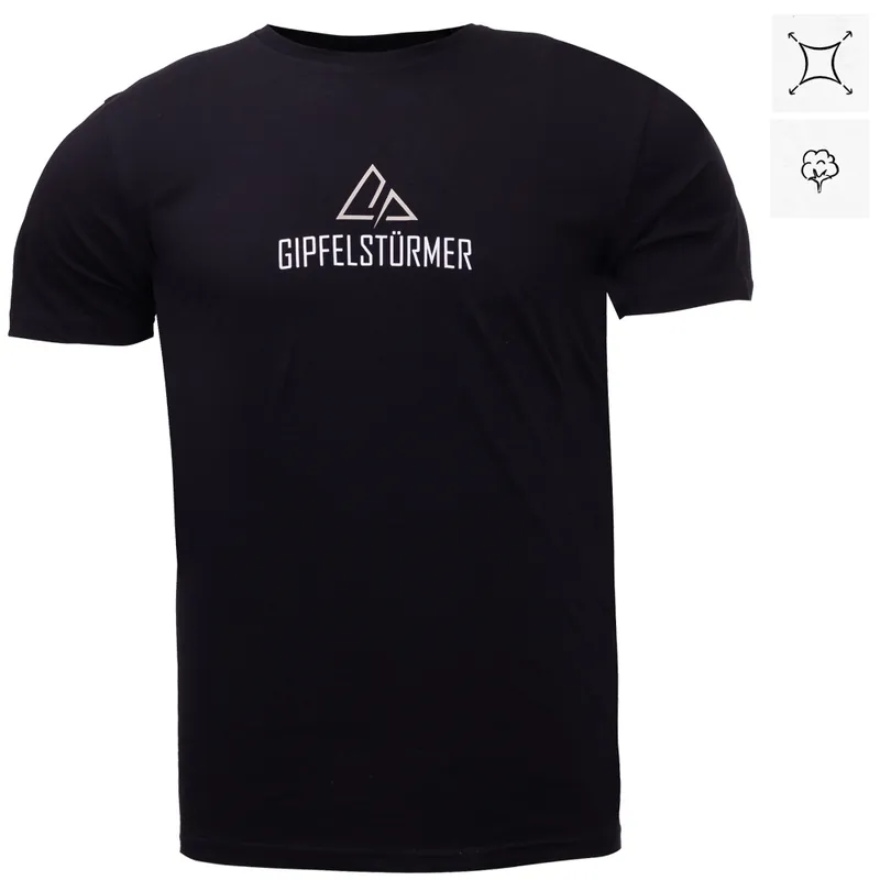 Skratta - Herren T-Shirt Gipfelstürmer Liam Bio Baumwolle, schwarz Markenprodukt