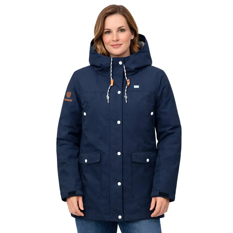 2117 of Sweden - Råskog Damen urbane Baumwoll Parka-Jacke 5K Blau Neu Im Sortiment