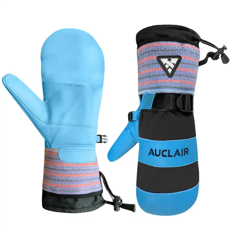 Heißes Angebot Auclair - Mountain Ops Damen Leder Finger-Fäustlinge Blau/Schwarz